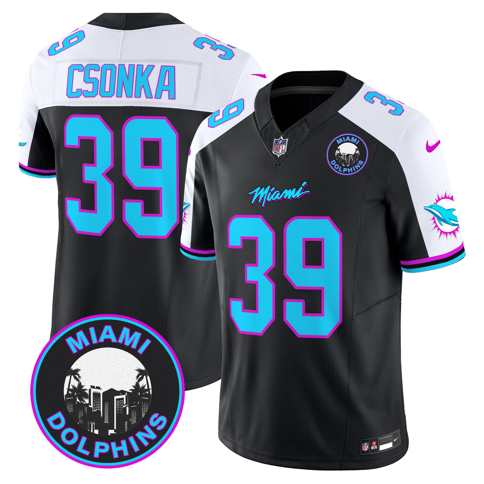 Men Miami Dolphins #39 Csonka Black 2024 Nike Vapor Limited NFL Jersey->indianapolis colts->NFL Jersey